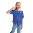 thumbnail image 2 of TIREOW Boys and Girls Baseball Jersey Boys Short Sleeve Button T-Shirts Fashion Hip Hop Casual Sports Solid Color Shirt, 2 of 7