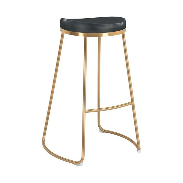Bree Faux Lether Bar Stool Black 30.5" (Set of 2)