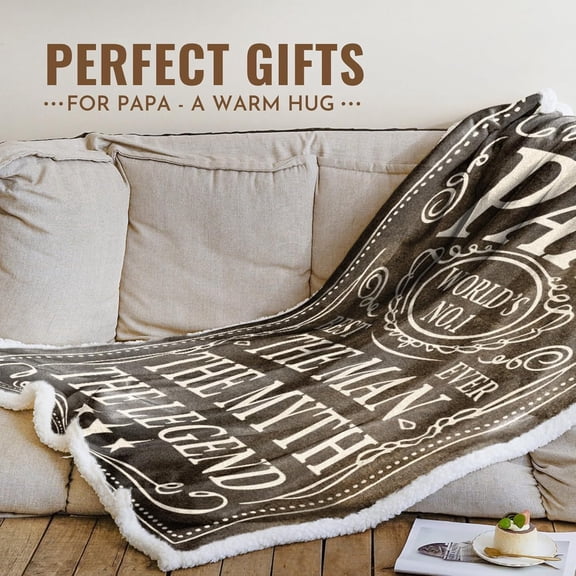 Papa Gifts from Grandkids, Grandchildren, Gifts for Grandpa, Throw Blanket for Grandfather, Presents from Granddaughters Grandsons for Father''s Day, Birthday, Christmas - 50" x 60" (Legend)