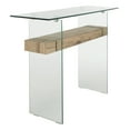 SAFAVIEH Kayley Rectangular Modern Glass Console Table, Natural