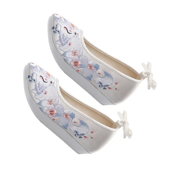 TEHAUX 1 Pair Slope-Heel Chinese Pumps Shoes Traditional Hanfu Heels for Daily Wear and Performance