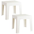thumbnail image 1 of Sunnydaze Table d'Appoint Carré de Patio Extérieur en Polypropylène de 17,75 Po - Blanc - Ensemble de 2, 1 of 10