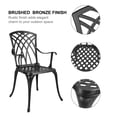 thumbnail image 5 of Polar Aurora 3 Piece Cast Aluminum Patio Bistro Set Table Outdoor Round Dining Armchair with Umbrella Hole for Porch, Lawn, Garden, Backyard, Pool, Black, 5 of 10