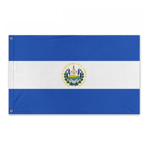 El Salvador Flag 3x5 Ft Outdoor Double Sided Salvadoran Flags Country National Flag Banner Polyester Fabric with 2 Brass Grommets for Outside Indoor Decor