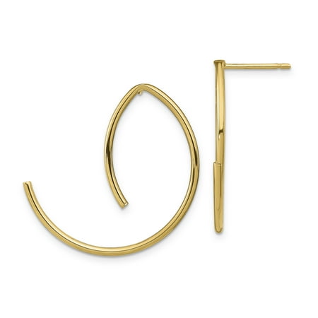 Primal Gold 14 Karat Yellow Gold Fancy Wire Dangle Post Earrings
