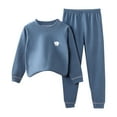thumbnail image 3 of Ahuyic Toddler Kids Casual Fashion Outfits, Spring And Autumns Solid Color Top And Pants Set For Kids, Children's Sweatshirt Two Piece Set Children's Casual Clothes For Small And Medium Children, 3 of 4