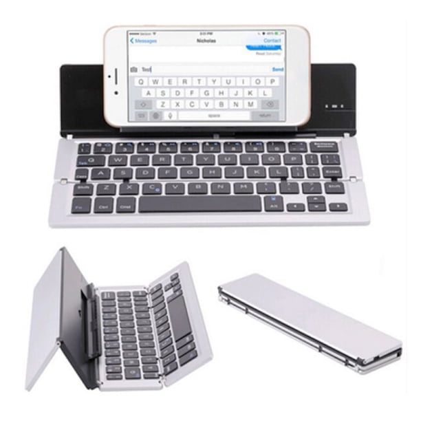 Gwong Electrónica Teclado de teclado de Bluetooth inalámbrico plegable portátil para iPad Tablet de teléfono móvil