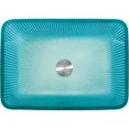 thumbnail image 3 of Arete Rectangular Tempered Glass Vessel Bathroom Sink in Blue, 3 of 6