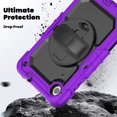 thumbnail image 3 of Case for Lenovo Tab M8 4th Gen 2024/2023 (TB-301FU, TB-300FU) with Screen Protector, 360 Degree Rotating Kickstand Hand Strap Heavy Duty Shockproof Cover with Shoulder Strap, Purple, 3 of 7