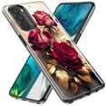 thumbnail image 2 of MUNDAZE Motorola One 5G Étui de Téléphone Double Couche Marbre Doré Élégant Roses Rouges, 2 of 6