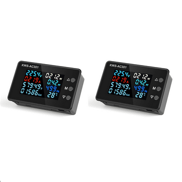 2X Digital Display Current Voltmeter 50-300V AC Wattmeter Multifunction Electric Meter Power Detector AC 20A
