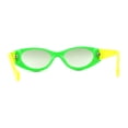 thumbnail image 2 of Womens Mod Concave Plastic Frame Oval Cat Eye Sunglasses Green, 2 of 4