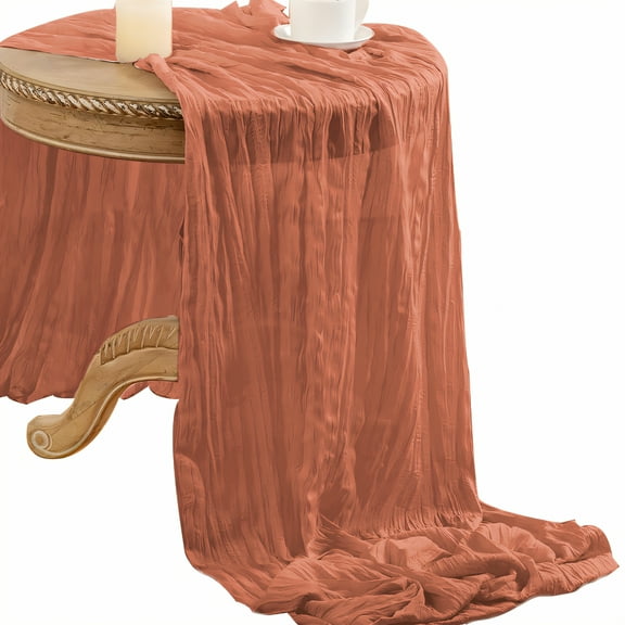 AUQ Summer Table Runner,Polyester Cloth Summer Table Runner,Gentle Airflow Farmhouse Table Runner,Red1