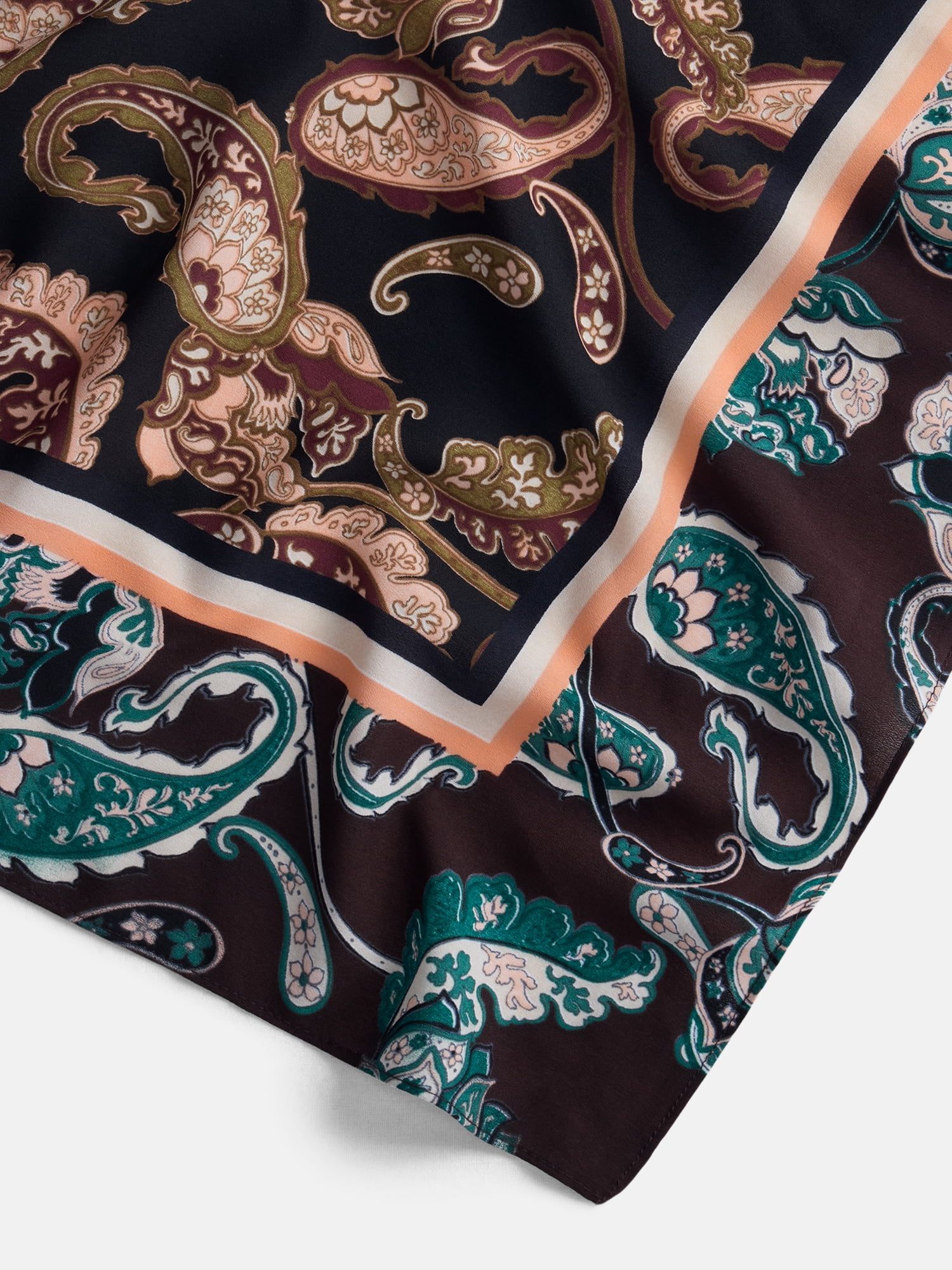 Scenario Women's Printed Square Scarf, Teal