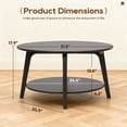 thumbnail image 2 of FDW Round Coffee Table with Storage and Sturdy MDF Top & Tapered Legs,Grey, 2 of 7