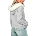 thumbnail image 6 of WAVSUF Girls Hooded Knitted Cardigan, Soft Comfort with Zipper Long Sleeve Fall Warm Trendy Jackets Gray 11, 6 of 6