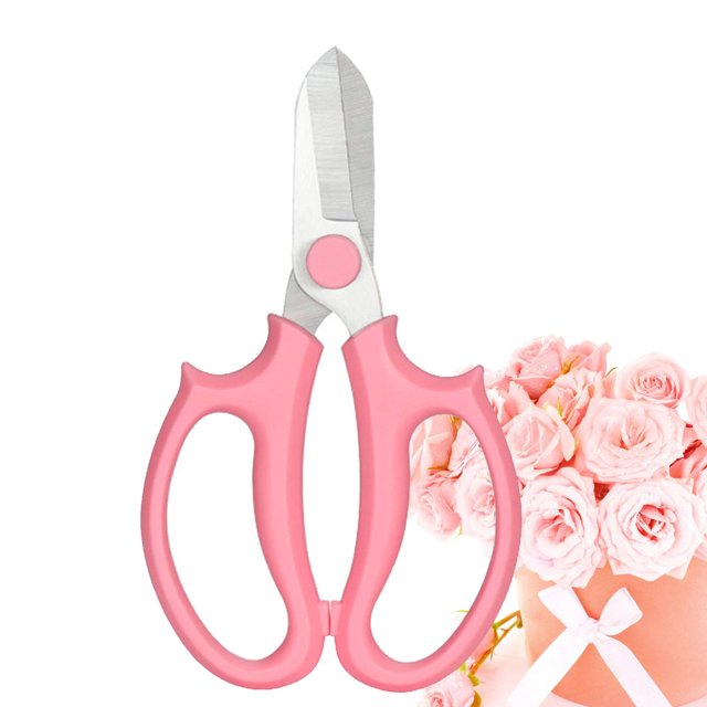 Garden Scissors, Pink Floral Shears, Flower Scissors , Garden Pruning Shears with Comfortable Handles, Garden Clippers