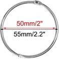 thumbnail image 3 of 10 Pack Metal Curtain 2 Inch Snap Joint Drape Ring Loops for Bathroom Curtain Rods Plating Finish, Silver Tone, 3 of 5