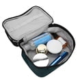 thumbnail image 3 of Estuche de cosméticos multifuncional Eddwiin, bolsa de maquillaje portátil de doble capa, organizador de almacenamiento de artículos de tocador(Verde), 3 of 5