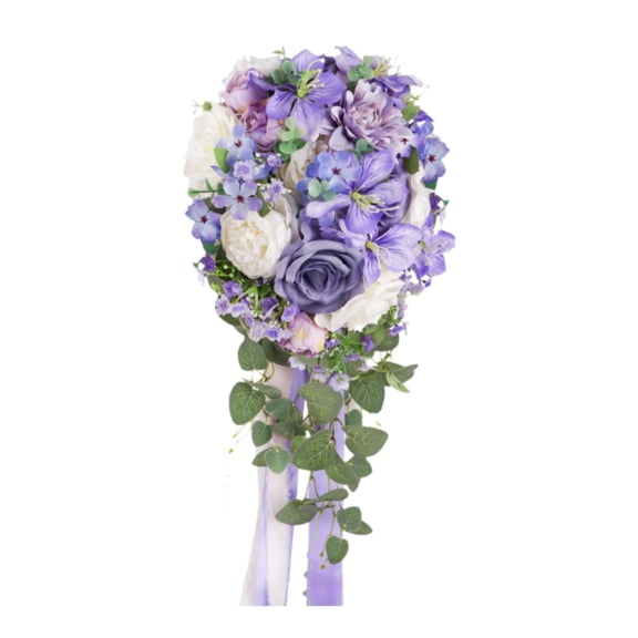 QccHieUs Wedding Bouquet for Bride Artificial Flower Bridesmaid Holding Flowers for Party