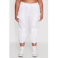thumbnail image 4 of Womens Plus Size Poplin Drawstring Hem Utility Capris, 4 of 5