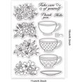 thumbnail image 5 of Tea Cup Clear Stamps Cup and Flowers Silicone Stamps Wishing Words Transparent Rubber Seal Stamps for Card Making DIY Scrapbooking Crafting Photo Album Journal Decor, 5 of 7