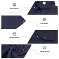 thumbnail image 5 of LTTVQM Men's Corduroy Button Down Shirts Casual Short Sleeve Shacket Jacket Solid Striped Shirt Tops with Pockets Navy L, 5 of 5