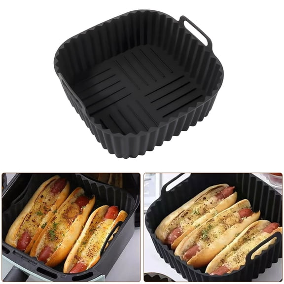 Air Fryer Silicone Pot Basket Bowl Non-Stick Liner Baking Tray Oven Reusable