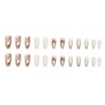 thumbnail image 2 of FCOGIN Long Coffin, 24 Pieces, White, Brown, Silver, Gitter, Acrylic False Nail, Press on Nail, 2 of 6