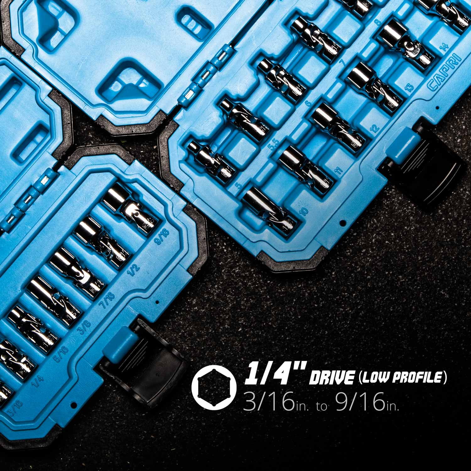 Capri Tools 1/4 in. Drive Universal Socket Set, 3/16-9/16 in. SAE, 7-Piece