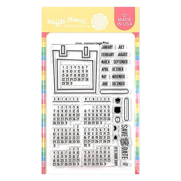 Calendrier de Fleurs Gaufrées - Ensemble de 32 Timbres 4 Pouces x 6 Pouces. Taille de Timbre Approximative : -Cadre de Calendrier : 2-1/4 Pouces x 2-3/8 Pouces -Dates du Calendrier Mensuel : 1-3/8 Pouces x 1 Pouces -Juin : 3/8 Pouces x 1/4 Pouces