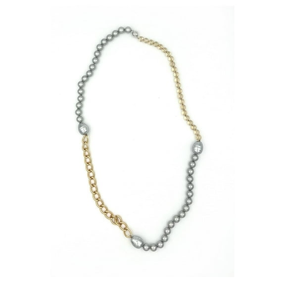 Suzannes Jewelry Gold Chain, Silver Shell Pearl Necklace, 30 in, Adult
