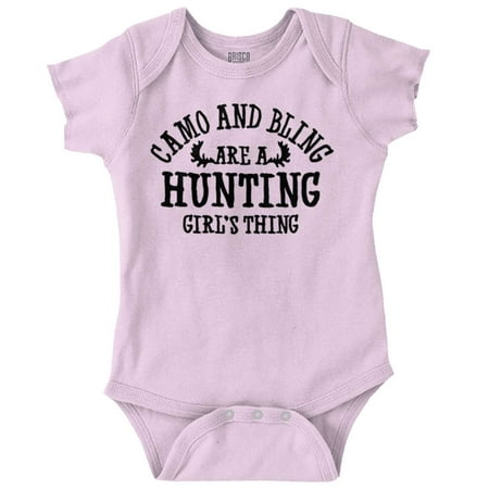 

Hunting Girl s Thing Camo and Bling Bodysuit Jumper Girls Infant Baby Brisco Brands 24M
