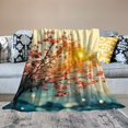thumbnail image 2 of Fenyluxe Flowers Throw Blanket Cozy Flannel All Seasons Sofa Couch Outdoor Travel Blanket Excellent Hand Feel Lightweight Anti-Wrinkle 60x80in, 2 of 6