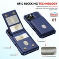thumbnail image 3 of Compatible with MagSafe Magnetic 2 in 1 Detachable For iPhone 15 Pro Max Wallet Case with Card Holder,for Women Men,PU Leather RFID Blocking Flip Kickstand Credit Slots Phone Case, Darkblue, 3 of 8