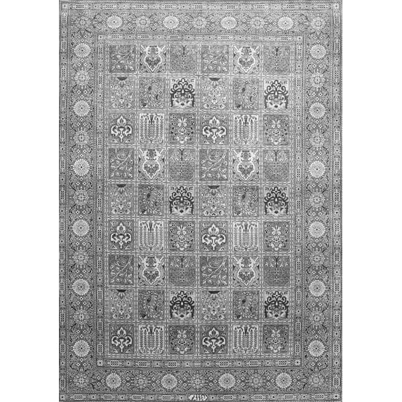 Ahgly Company Indoor Rectangle Persian Gray Traditional Area Rugs, 7' x 9'