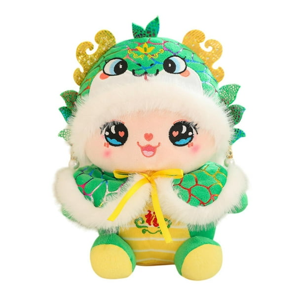 Muñeco de serpiente de peluche, creativo, cómodo y decorativo, para Año Nuevo. Verde