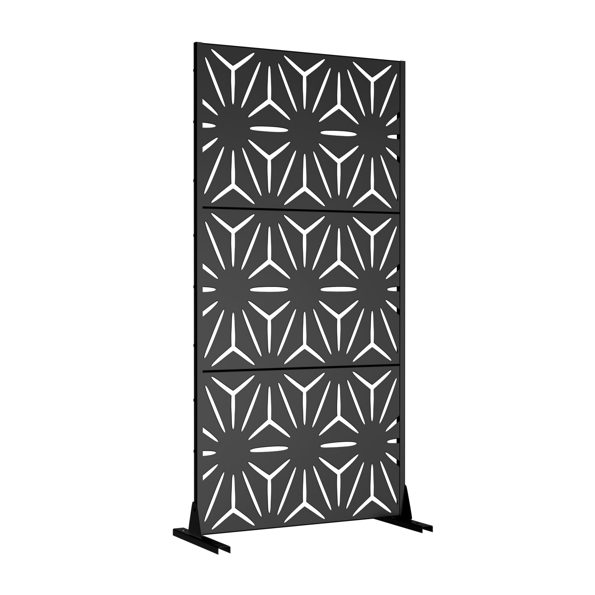 MAYEERTY Metal Outdoor Privacy Screen Panel Garden Divider Patio Backyard Decorative Privacy Fence, 72×35.4×15.7in