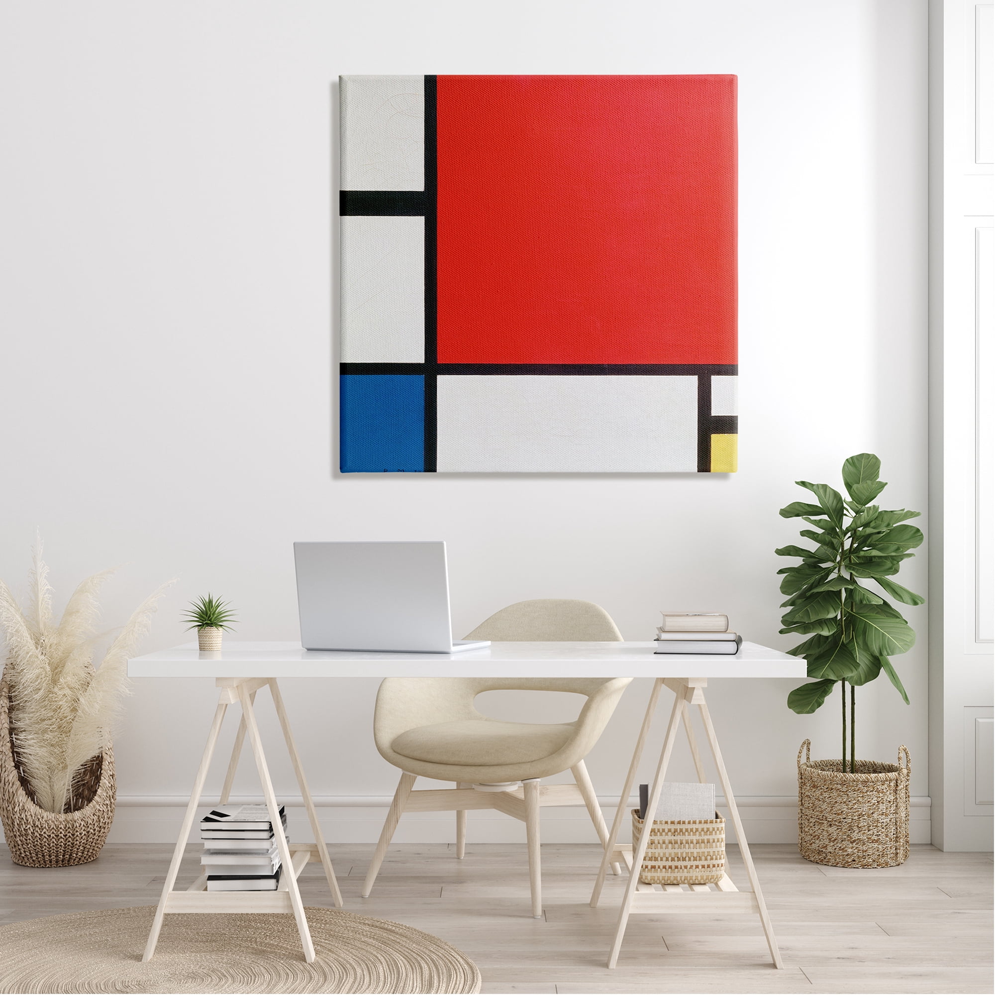 Stupell Industries Composition II in Red Blue Yellow Piet Mondrian Classic Abstract Painting Painting Gallery Wrapped Canvas Print Wall Art, Design by one1000paintings