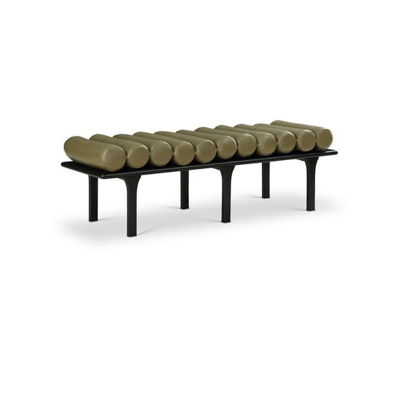 Meridian Furniture Landon Olive Green Vegan Leather Bench