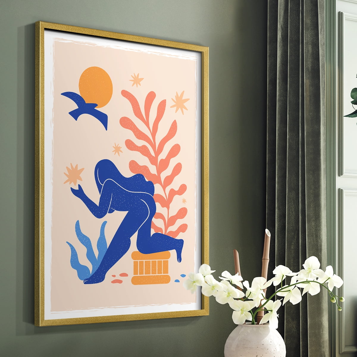 Matisse CCCLXV in Gold Solid Wood 22 x 28 Framed Print