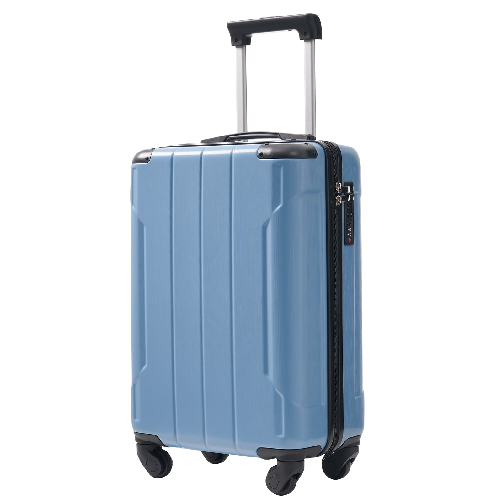 20-Inch Hardshell Carry-On Luggage, Lightweight Durable ABS Suitcase with Spinner Wheels, Built-in TSA Lock, 2 Packing Cubes, Blue-Gray