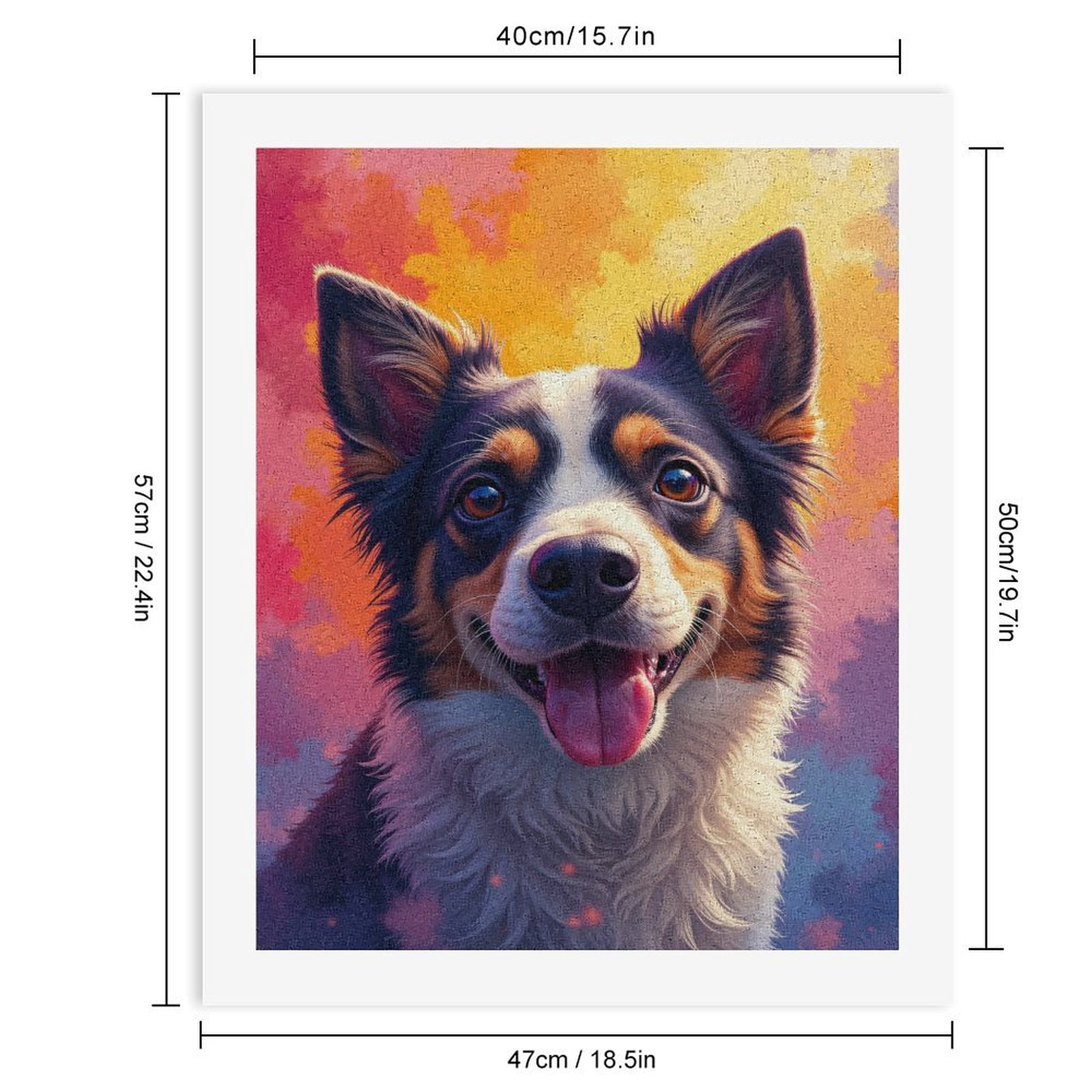 Paint By Numbers Kit for Adults Beginner - DIY Dog Joyful Vibrant Sky Art Canvas Painting Kits for Adults, Frameless Paint By Number for Adults for Home Wall Decor 16x20 Inch