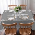 thumbnail image 3 of Grey Christmas Table Cloth Waterproof Tablecloths, Xmas Snowflake Winter Tablecloth Dining Table Cover for Kitchen Party Tabletop Outdoor, Rectangle Tablecloth 52x70 Inch, 3 of 9