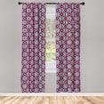 thumbnail image 2 of Ambesonne Floral 4-Panel Curtains, Flower Motifs Stars Pattern, 56"x84", Seafoam Dried Rose, 2 of 4