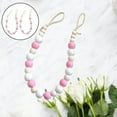 thumbnail image 4 of justharion Ensemble de 2 Tiebacks de Rideau de Perles de Bois Boho Rideaux Retenue Rose, 4 of 8
