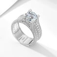 thumbnail image 4 of Luxury Round Cut Sterling Silver S925 Sterling Silver Engagement Ring CZ Engagement Ring - Round Cut Ring - Cubic Zirconia Ring - Sterling Silver Ring, 4 of 5