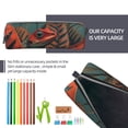 thumbnail image 5 of Cauagu Colorful Reptile And Leaves Print Leather Pencil Pen Case - Stationery Bag Portable Stationery Bag Big Capacity Pencil Pouch Cosmetic Organizer Bag for Men & Women, 5 of 7