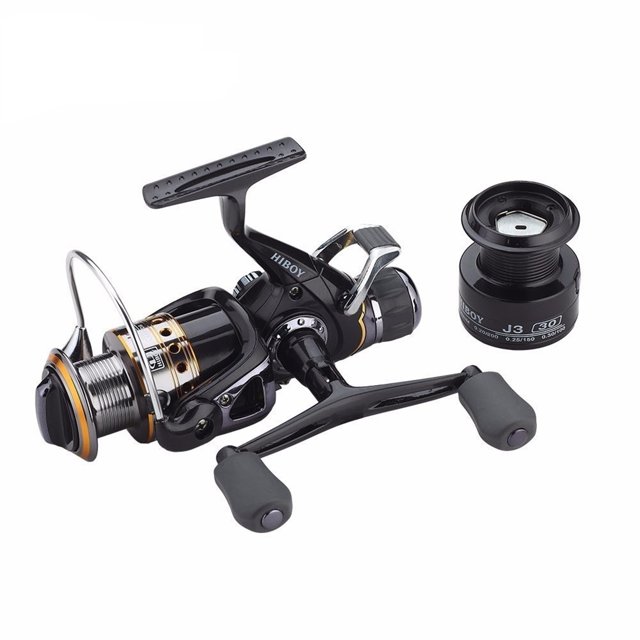 Left/Right Handle Metal Spool 9+1BB Metal wire cup Carp Spinning Fishing Reels Rear Drag Wheel+1 Spare Plastic Spool ,Rigid Aluminum Skeletal Frame