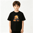thumbnail image 2 of Halloween Monster Truck Boys Graphic Tee, Spooky Pumpkins Moon 100% Cotton Kids Short Sleeve T-Shirt, 2 of 5